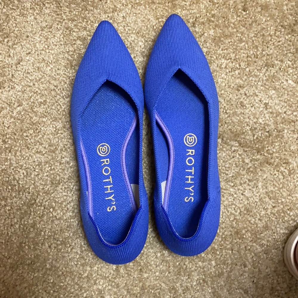 Rothy’s Blue pointed shoes Size 9